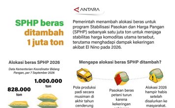 Beras SPHP Ditambah 1 Juta Ton
